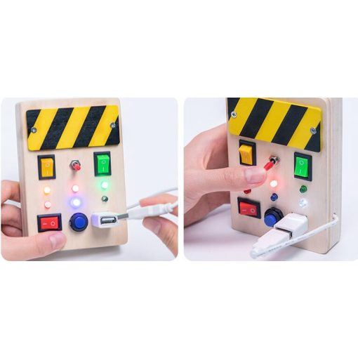 Fa Foglalat Tábla Oktatási Led - Es Kapcsolgatós Játék Finommotorikus Edzés