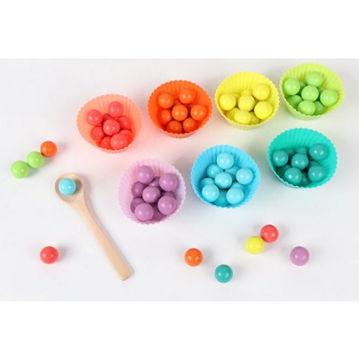 Montessori Gyöngy Mozaik És Horgászós Többfunkciós Clip Beads Fa Fejlesztőjáték