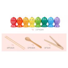 Montessori Gyöngy Mozaik És Horgászós Többfunkciós Clip Beads Fa Fejlesztőjáték