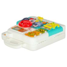 Érzékszervi manipulációs tábla Montessori bőrönd gombjai XXL könnyű hangot adnak