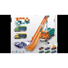 Autóversenypálya vontatószállító 6 db. narancs sárga