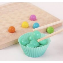 2 Az 1 Ben- Montessori  Szivárvány Színű Gyöngyök Oktató Játék Clip Beads Készségfejlesztő Fajáték