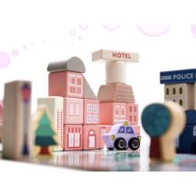 Fa Kockák - Város Építőkockák 135db