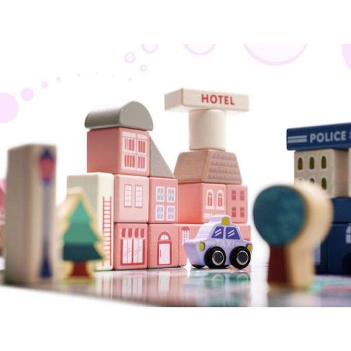 Fa Kockák - Város Építőkockák 135db