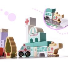 Fa Kockák - Város Építőkockák 135db