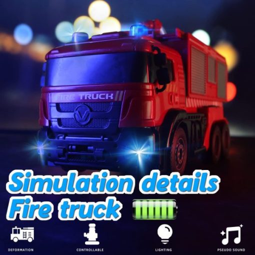 Távirányítós Transformers Tűzoltóautó Led Fényekkel És Működő Vízágyúval