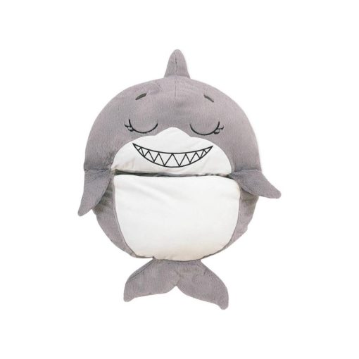  Plüssállat És Hálózsák Gyerekeknek - Cápa  – Hálózsákká Alakítható 128x48