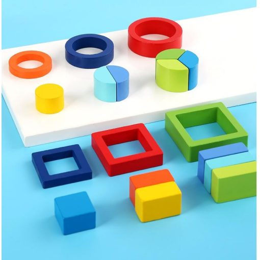 Nagy Méretű Alaktudatos Párosított Geometriai Felezőlapok Forma Puzzle 2