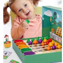 Gyümölcs- És Zöldségkert, Színforma Besorolás,színbesorolás Kupa Játékok Montessori Zöldségek Gyümölcsök Számlálás Forma Egyező Tanyasi Óvodai Játék