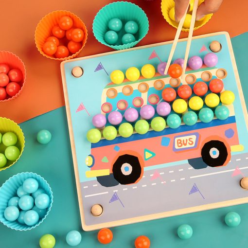 Montessori Készségfejlesztő Clip Beads Gyöngyös Játék