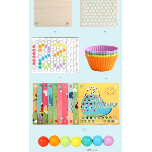 Montessori Készségfejlesztő Clip Beads Gyöngyös Játék