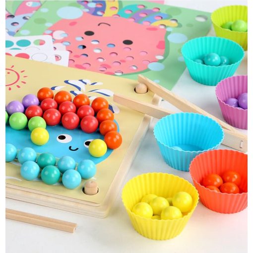 Montessori Készségfejlesztő Clip Beads Gyöngyös Játék