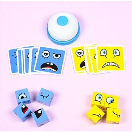 Nagy Méretű 2.5cm Kocka Készségfejlesztő Emojis Kirakó, Logikai Fejlesztőjáték Emoji Kocka Csengővel Homokórával