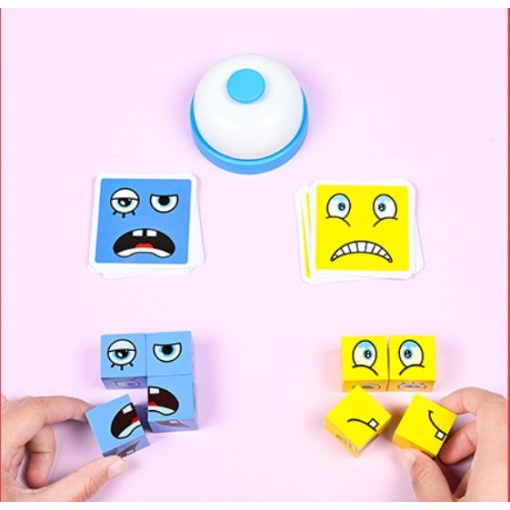 Nagy Méretű 2.5cm Kocka Készségfejlesztő Emojis Kirakó, Logikai Fejlesztőjáték Emoji Kocka Csengővel Homokórával