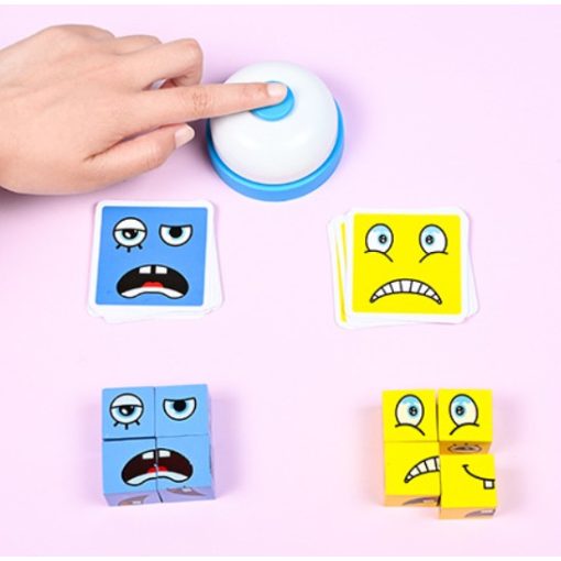 Nagy Méretű 2.5cm Kocka Készségfejlesztő Emojis Kirakó, Logikai Fejlesztőjáték Emoji Kocka Csengővel Homokórával