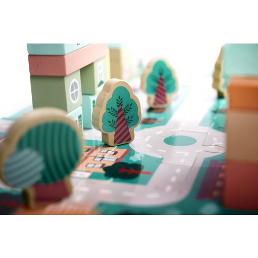 Fa Kockák -város Építőkockák 160db