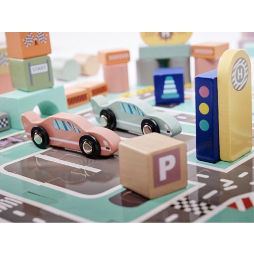 Fa Kockák -város Építőkockák 160db