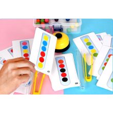 Oktatási Puzzle Színes Montessori Golyókból Csengővel
