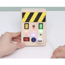 Fa Foglalat Tábla Oktatási Led - Es Kapcsolgatós Játék Finommotorikus Edzés