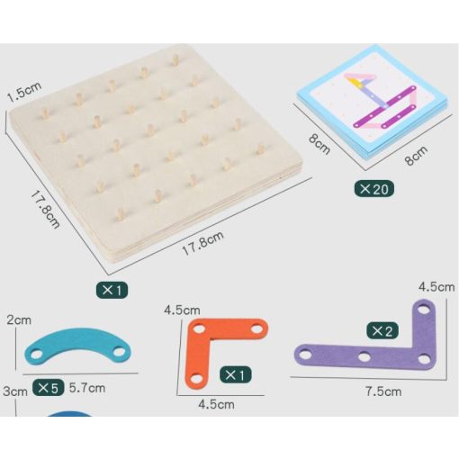 Montessori Geotábla Puzzle Fejlesztő Játék