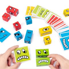   Emoji Kocka Készségfejlesztő Emojis Kirakó, Logikai Fejlesztőjáték Emoji Kocka