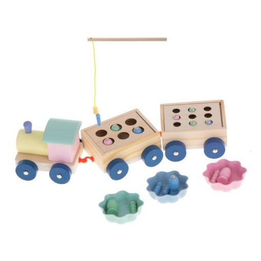 Montessori Fa Vonat És Horgász Játék