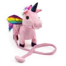 Szivárványos, Sétáló, Zenélő Plüss Unikornis – 85cm Pórázzal