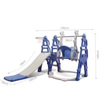 Gyerek csúszda hintával 3 az 1-ben RÓZSASZÍN