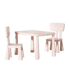 Gyermek asztal+ 2 szék rózsaszín