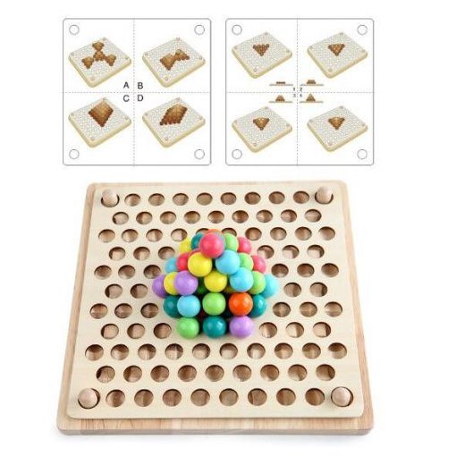 2 Az 1 Ben Montessori Szivárvány Színű Gyöngyök Oktató Játék Clip Beads Készségfejlesztő Fajátékok