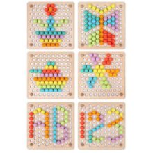 2 Az 1 Ben Montessori Szivárvány Színű Gyöngyök Oktató Játék Clip Beads Készségfejlesztő Fajátékok