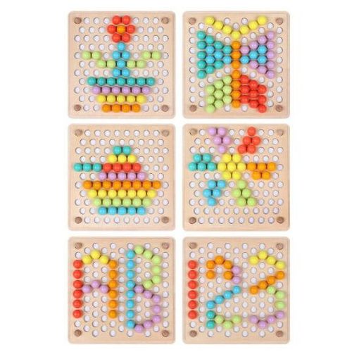 2 Az 1 Ben Montessori Szivárvány Színű Gyöngyök Oktató Játék Clip Beads Készségfejlesztő Fajátékok