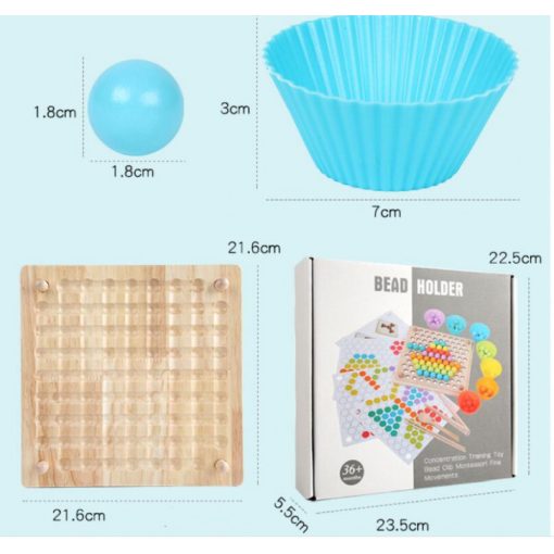 2 Az 1 Ben Montessori Szivárvány Színű Gyöngyök Oktató Játék Clip Beads Készségfejlesztő Fajátékok