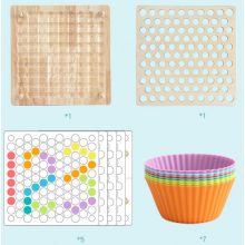 2 Az 1 Ben Montessori Szivárvány Színű Gyöngyök Oktató Játék Clip Beads Készségfejlesztő Fajátékok