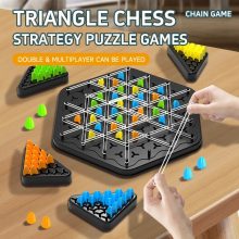 Oktatási logikai háromszög sakk Geometry Chain Chess Interaktív láncgeometriai társasjáték