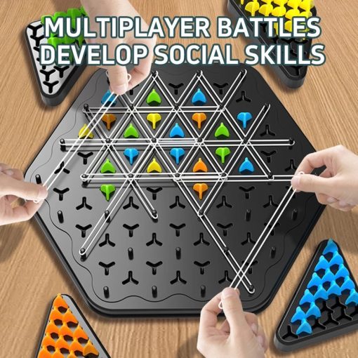 Oktatási logikai háromszög sakk Geometry Chain Chess Interaktív láncgeometriai társasjáték