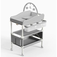 Fém Összecsukható Pelenkázó asztal szürke állítható magasságú és 360 fokos irány 