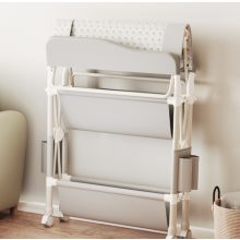 Fém Összecsukható Pelenkázó asztal szürke állítható magasságú és 360 fokos irány 