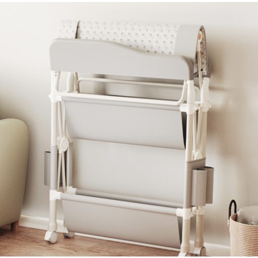 Fém Összecsukható Pelenkázó asztal bézs állítható magasságú és 360 fokos irány 