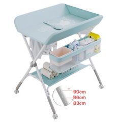   Összecsukható pelenkázóállvány Pelenkázópult kék állítható magasságú és 360 fokos irány