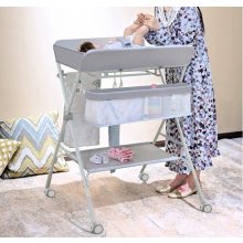 Összecsukható pelenkázóállvány Pelenkázópult rózsaszín állítható magasságú és 360 fokos irány