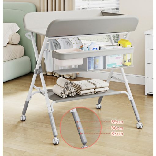 Összecsukható pelenkázóállvány Pelenkázópult rózsaszín állítható magasságú és 360 fokos irány