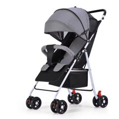    Kompakt sportbabakocsi állítható háttámlával szürke-fekete