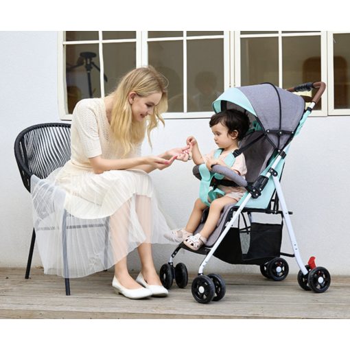  Kompakt sportbabakocsi állítható háttámlával szürke-rózsaszín