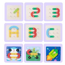  Montessori Kreatív Geotábla Puzzle Fejlesztő Játék 