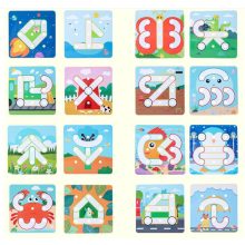  Montessori Kreatív Geotábla Puzzle Fejlesztő Játék 