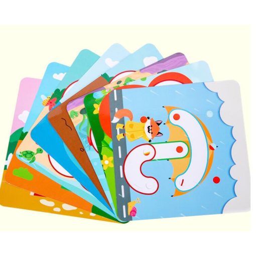  Montessori Kreatív Geotábla Puzzle Fejlesztő Játék 