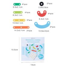  Montessori Kreatív Geotábla Puzzle Fejlesztő Játék 