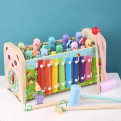   7 Az 1 Ben Xilofon És Kalapács Játék Horgászat És Féregfogás Játék