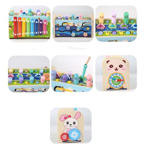 7 Az 1 Ben Xilofon És Kalapács Játék Horgászat És Féregfogás Játék